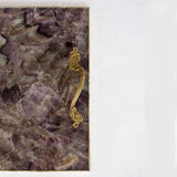 Amethyst Agate Serving Tray With Brass Handles | Square-2