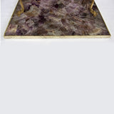 Amethyst Agate Serving Tray With Brass Handles | Square-3