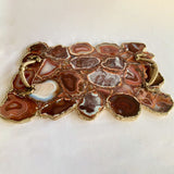 Large Red Agate Serving Tray With Brass Handles/Personalised Momentos/Sign Boards 10"x15"-2