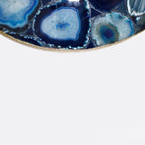 Blue Agate Serving Tray With Brass Handles | Circular-2