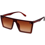 Unisex Brown Retro Square Sunglass