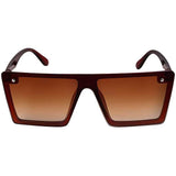 Unisex Brown Retro Square Sunglass
