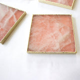 Rose Quartz Agate - Set of 4 Large Square Coasters | Personalised Momentos-3