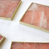 Rose Quartz Agate - Set of 4 Large Square Coasters | Personalised Momentos-4