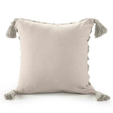 Grey Cushion Cover with Tassels | 40x40cm | Tufted Cotton | Boho Style-3