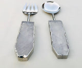 Clear Quartz Agate Salad Server - Set of 2-4