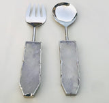 Clear Quartz Agate Salad Server - Set of 2-0