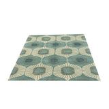 Blue and Green | Abstract Design - Handcrafted Rug/Carpet | Pure Wool | Hand Tufted | High Pile | High Density | Yarn Dyed-3