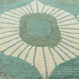 Blue and Green | Abstract Design - Handcrafted Rug/Carpet | Pure Wool | Hand Tufted | High Pile | High Density | Yarn Dyed-2