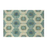 Blue and Green | Abstract Design - Handcrafted Rug/Carpet | Pure Wool | Hand Tufted | High Pile | High Density | Yarn Dyed-4