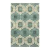 Blue and Green | Abstract Design - Handcrafted Rug/Carpet | Pure Wool | Hand Tufted | High Pile | High Density | Yarn Dyed-0