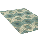 Blue and Green | Abstract Design - Handcrafted Rug/Carpet | Pure Wool | Hand Tufted | High Pile | High Density | Yarn Dyed-1